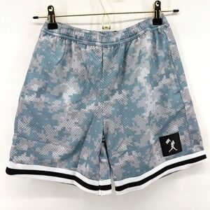 Baseballism Youth Medium YM Digital Camo Mesh Athletic Shorts Blue Grey NEW
